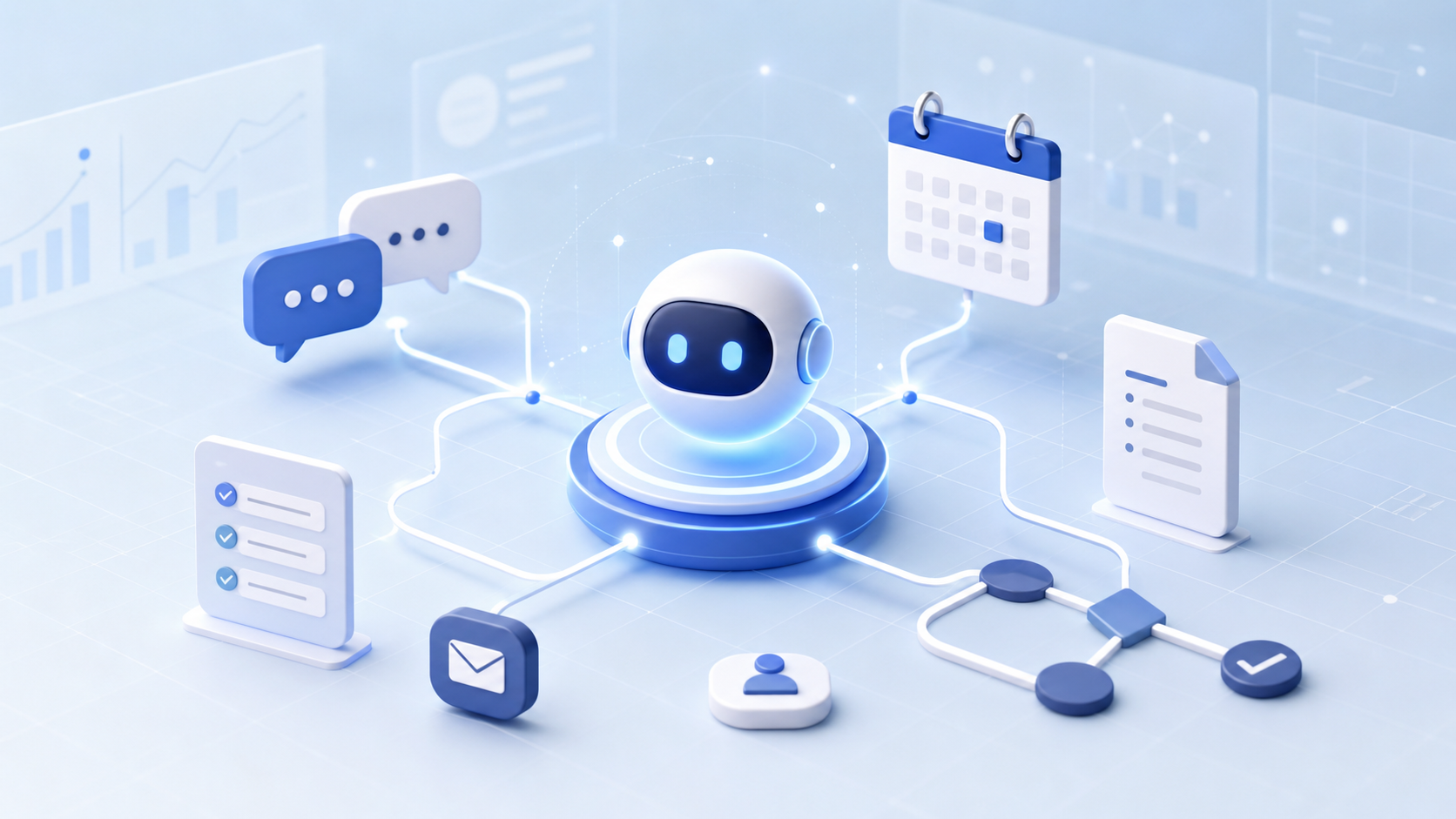 OpenClaw 龍蝦 AI 助理串接訊息、行事曆、文件與工作流程的示意圖